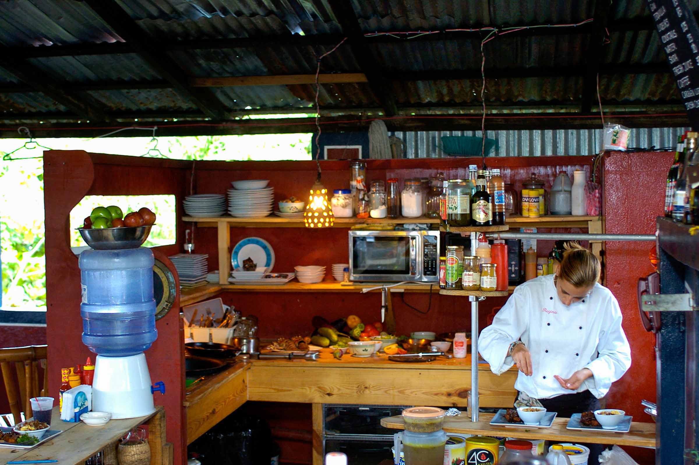 Dominican Republic - Gina's restaurant is open to the Caribbean air.
